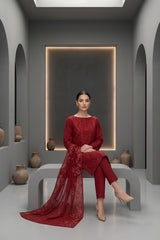 Chiffon Embroidered 3Pc Suit (Unstitched)