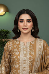 PEANUT BROWN 3Pc Premium Dhanak Printed Suits (Unstitched)