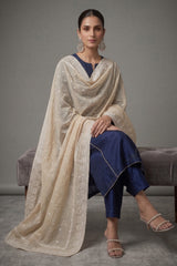 LAWN CRYSTAL CONTRAST CHICKAN KARI SHAWL