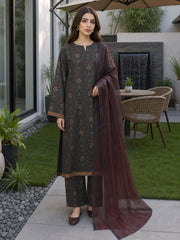 ARMY GREEN WITH MULTI DIGITAL PRINTED PREMIUM LAWN WITH FANCY DIAMOND DUPATTA 3Pc Suit (Unstitched)