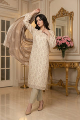 HAZEL WOOD Supreme Lawn 3pc suit with Luxury Voile Dupatta