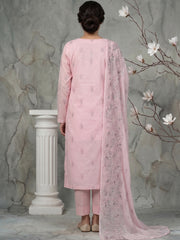ELEGANT DUSTY PINK LAWN Embroidered 3Pc Suit (Unstitched)