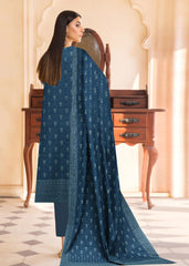 ZINC BLUE 3Pc Premium Dhanak Printed Suits (Unstitched)