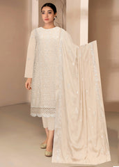 TAUPE Chiffon Embroidered with SEQUENCE AND LASER WORK 3Pc Suit (Unstitched)