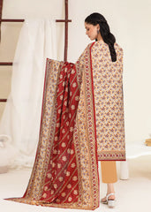 LIGHT PEACH & DARK RED Lawn Printed 3Pc Suit (Unstitched)
