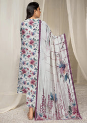 BASE OFF WHITE WITH MULTI PRINT 3pc Premium Doria linen suit with linen dupatta (Unstitched)