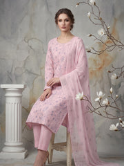 ELEGANT DUSTY PINK LAWN Embroidered 3Pc Suit (Unstitched)