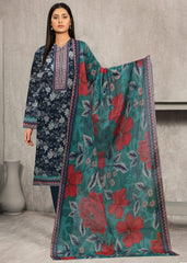 NAVY BLUE GREEN AND RED Digital Printed Premium Lawn 3pc Suit (Unstitched)
