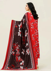 RED AND BROWN 3pc Premium Doria linen suit with linen dupatta (Unstitched)