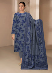 BLUEISH GREY & ROYAL BLUE 3Pc Premium Dhanak Printed Suits (Unstitched)
