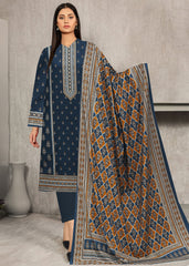 TEAL BLUE AND MUSTARD 3pc Premium linen suit with linen dupatta (Unstitched)