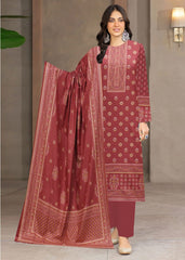 CHINA ROSE PINK 3Pc Premium Dhanak Printed Suits (Unstitched)