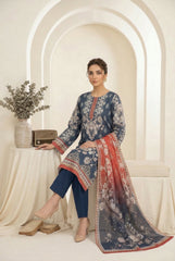 ROYAL BLUE WITH MULTI PRINT Printed Premium Lawn Full Suit 3pc Suit (Unstitched)