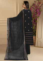 BLACK AND BRONZE Chiffon Embroidered 3Pc Suit (Unstitched)