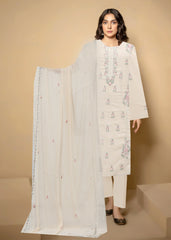 SKIN & MULTI Chiffon Embroidered 3Pc Suit (Unstitched)