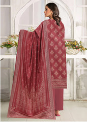 ROSEWOOD PINK 3Pc Premium Dhanak Printed Suits (Unstitched)