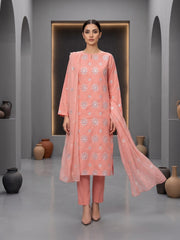 BLUSHING PEACH LAWN Embroidered 3Pc Suit (Unstitched)