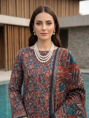 MULTI FLORAL PRINTED LAWN SUIT WITH VOILE DUPATTA 3Pc (Unstitched)