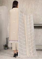 SKIN AND MAROON Chiffon Embroidered 3Pc Suit (Unstitched)