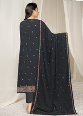 BLACK, RED & BROWN Chiffon Embroidered 3Pc Suit (Unstitched)