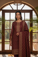 JAM PURPLE 3Pc Premium Dhanak Printed Suits (Unstitched)