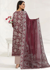 DULL MAGENTA AND TAUPE Digital Printed 3Pc suit with Luxury Voile Dupatta(Unstitched)