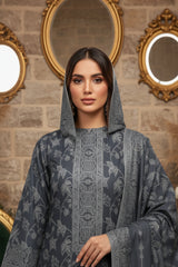 SLATE GREY 3Pc Premium Dhanak Printed Suits (Unstitched)