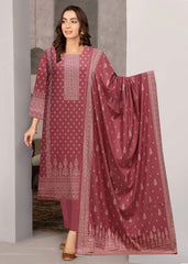 ROSEWOOD PINK 3Pc Premium Dhanak Printed Suits (Unstitched)