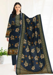 NAVY BLUE, LIGHT BROWN & MUSTARD Lawn Printed 3Pc Suit (Unstitched)