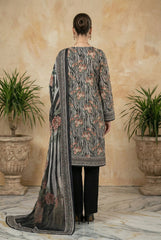 BLACK & WHITE WITH MULTI PRINT Digital Printed 3Pc suit with Luxury Voile Dupatta(Unstitched)