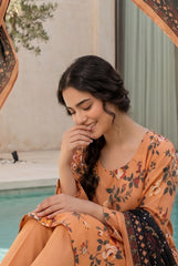 LIGHT SALMON Premium Digital Lawn 3pc Suit with Light Weight Digital VOILE Dupatta (Unstitched)