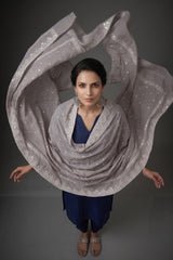 LAWN CRYSTAL CONTRAST CHICKAN KARI SHAWL
