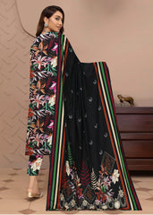 MULTI COLOR WITH BLACK BASE 3pc Premium linen suit with linen dupatta (Unstitched)