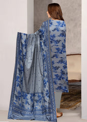 BLUISH GREY & ROYAL BLUE 3pc Premium linen suit with linen dupatta (Unstitched)