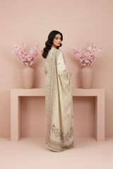 BAVARIAN CREAM 3Pc Premium Dhanak Printed Suits (Unstitched)