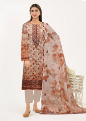SHADES OF PEACH Digital Printed Premium Lawn 3pc Suit (Unstitched)