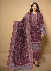 BASE WINE WITH MULTI PRINT 3Pc Premium Dhanak Printed Suits (Unstitched)