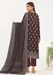 BROWN Digital Printed Premium Lawn 3pc Suit (Unstitched)