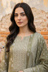 PASTEL GREEN 3Pc Premium Dhanak Printed Suits (Unstitched)