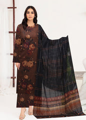 SHADES OF BROWN Lawn Full Suit 3 pc with Fancy Diamond Dupatta (Unstitched)